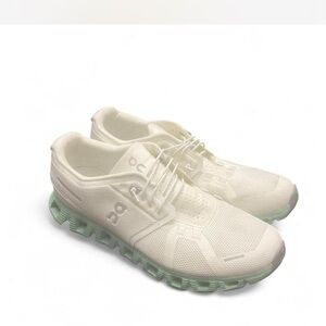 On Running Athletic Shoes in Cream and Mint